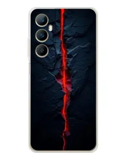 Чехол для Realme C75 с картинкой «Kрасная лавовая трещина»