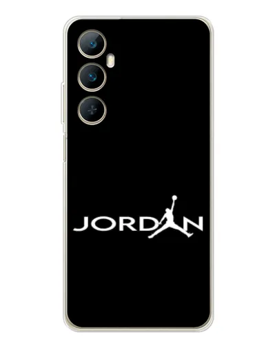 Чехол для Realme C76 с картинкой «Jordan White Logo»