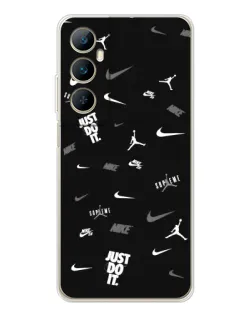 Чехол для Realme C76 с картинкой «Nike Black Pattern»