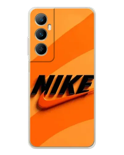 Чехол для Realme C76 с картинкой «Оранжевый драйв Nike»