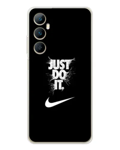 Чехол для Realme C76 с картинкой «Текстовый принт Nike»