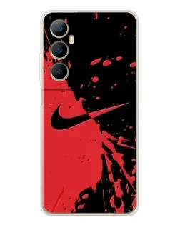 Чехол для Realme C76 с картинкой «Красные брызги Nike» Чехол для Realme C76 с картинкой «Красные брызги Nike»