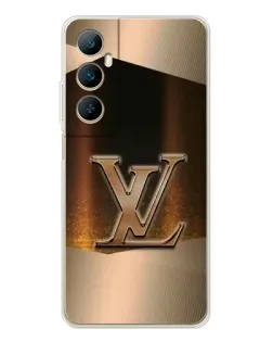 Чехол для Realme C76 с картинкой «LV — золотое сияние»