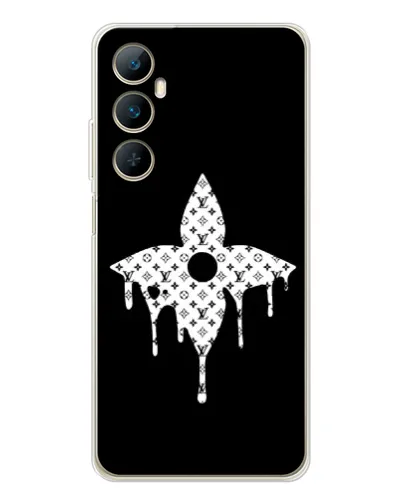 Чехол для Realme C76 с картинкой «Цветочная монограмма»