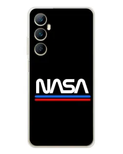 Чехол для Realme C76 с картинкой «NASA — классика Red Blue» Чехол для Realme C76 с картинкой «NASA — классика Red Blue»