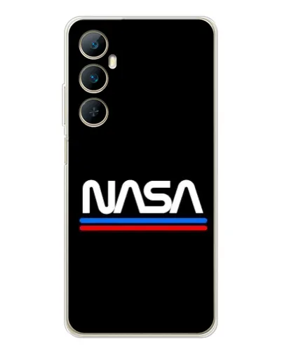 Чехол для Realme C76 с картинкой «NASA — классика Red Blue»