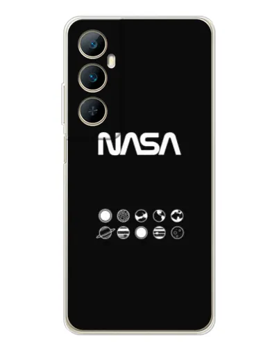 Чехол для Realme C76 с картинкой «NASA — технический принт»