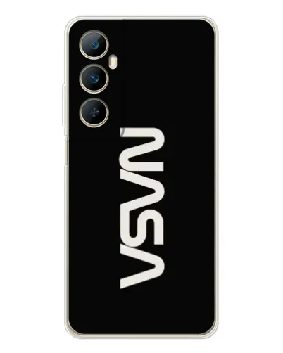 Чехол для Realme C76 с картинкой «NASA — вертикальный логотип»
