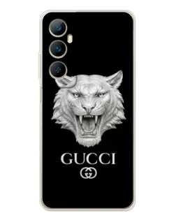 Чехол для Realme C76 с картинкой «Gucci — серебряный лев»