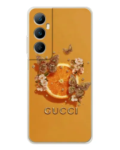 Чехол для Realme C76 с картинкой «Gucci — золотые бабочки» Чехол для Realme C76 с картинкой «Gucci — золотые бабочки»