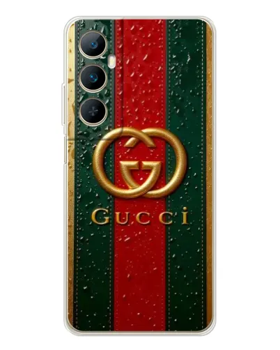 Чехол для Realme C76 с картинкой «Gucci — фирменная полоса и золото» Чехол для Realme C76 с картинкой «Gucci — фирменная полоса и золото»