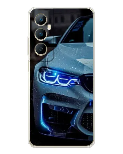Чехол для Realme C76 с картинкой «Взгляд BMW с синими фарами» Чехол для Realme C76 с картинкой «Взгляд BMW с синими фарами»