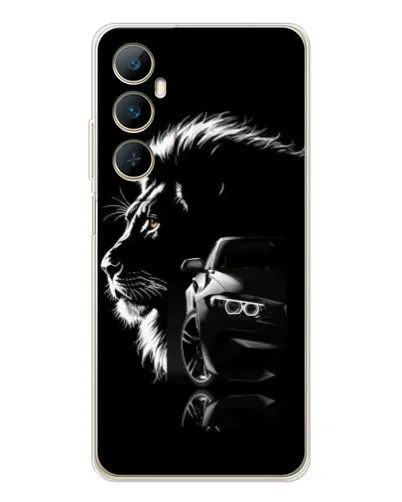 Чехол для Realme C76 с картинкой «BMW и лев» Чехол для Realme C76 с картинкой «BMW и лев»