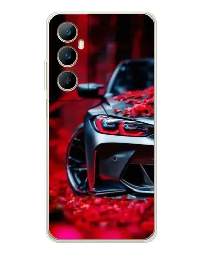Чехол для Realme C76 с картинкой «Спортивная BMW и цветы» Чехол для Realme C76 с картинкой «Спортивная BMW и цветы»