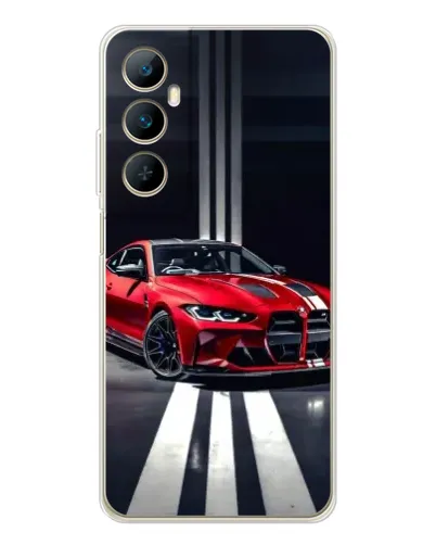 Чехол для Realme C76 с картинкой «Красная BMW на дороге» Чехол для Realme C76 с картинкой «Красная BMW на дороге»