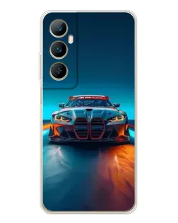 Чехол для Realme C76 с картинкой «BMW — огни неона» Чехол для Realme C76 с картинкой «BMW — огни неона»