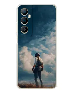 Чохол для Realme C76 з картинкою «Герой PUBG на скелі»