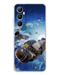 Чохол для Realme C76 з картинкою «Десант PUBG — стрибок»