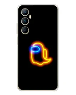 Чехол для Realme C76 с картинкой «Among Us неоновое сияние»