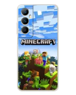 Чехол для Realme C76 с картинкой «Minecraft классический мир»