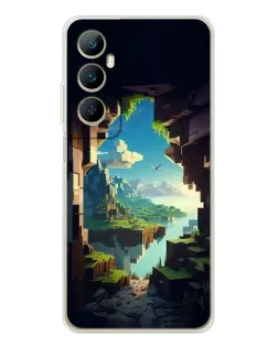 Чехол для Realme C76 с картинкой «Вид из пещеры»