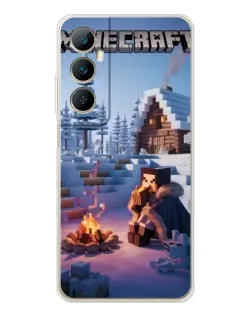 Чехол для Realme C76 с картинкой «Зимний Minecraft»