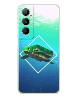 Чохол для Realme C76 з картинкою «Черепаха Minecraft»
