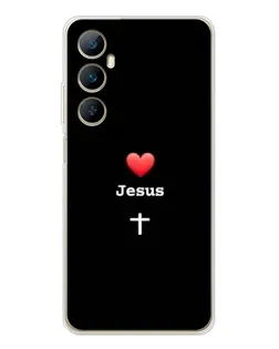 Чехол для Realme C76 с картинкой «Сердце - Jesus»