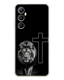 Чехол для Realme C76 с картинкой «Лев и Крест»