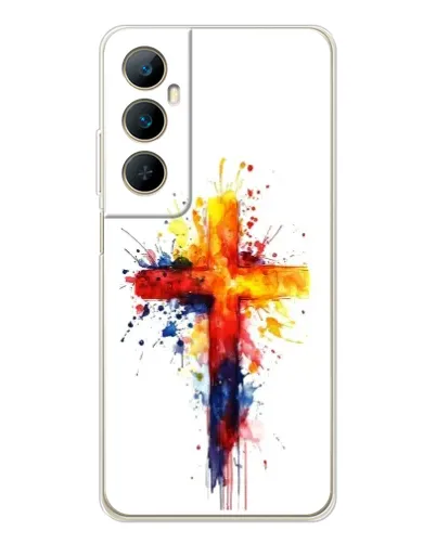 Чехол для Realme C76 с картинкой «Акварельный крест»