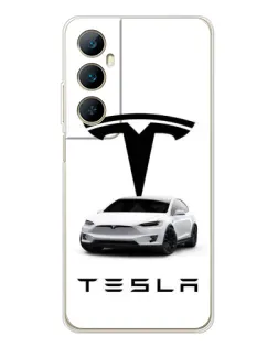 Чехол для Realme C76 с картинкой «Tesla White Style»