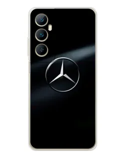 Чехол для Realme C76 с картинкой «Mercedes на металле»