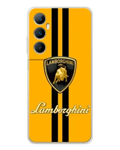 Чехол для Realme C76 с картинкой «Lamborghini Stripe желтый»