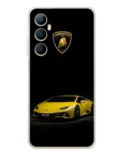 Чехол для Realme C76 с картинкой «Lamborghini желтый акцент»