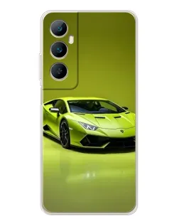 Чехол для Realme C76 с картинкой «Салатовый Lamborghini Huracan»