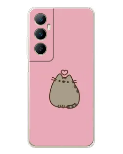 Чехол для Realme C76 с картинкой «Pusheen сердце»