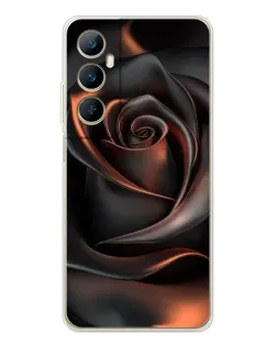 Чехол для Realme C76 с картинкой «Шелковая черная роза»