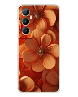 Чехол для Realme C76 с картинкой «Оранжевый макро цветок»