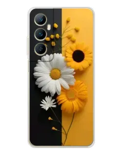 Чехол для Realme C76 с картинкой «Подсолнух и ромашка»