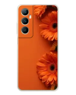 Чехол для Realme C76 с картинкой «Оранжевые герберы»