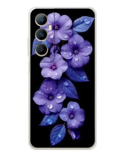 Чехол для Realme C76 с картинкой «Фиолетовые цветы с росою» Чехол для Realme C76 с картинкой «Фиолетовые цветы с росою»