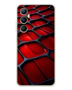 Чехол для Realme C76 с картинкой «Красная глянцевая сетка»