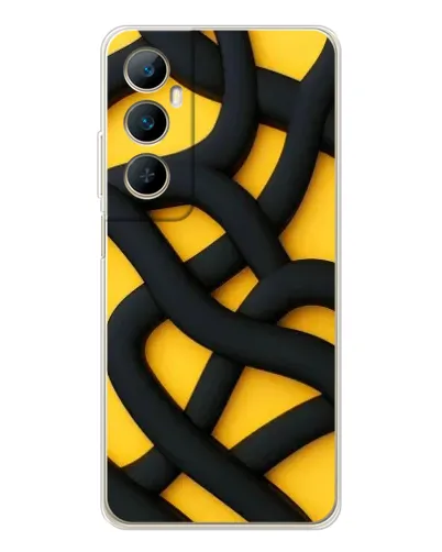 Чехол для Realme C76 с картинкой «Черное желтое переплетение» Чехол для Realme C76 с картинкой «Черное желтое переплетение»