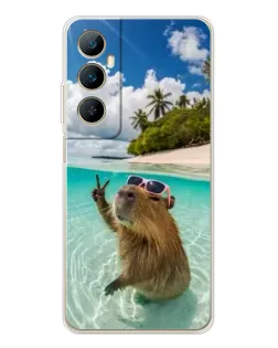 Чехол для Realme C76 с картинкой «Капибара на море» Чехол для Realme C76 с картинкой «Капибара на море»