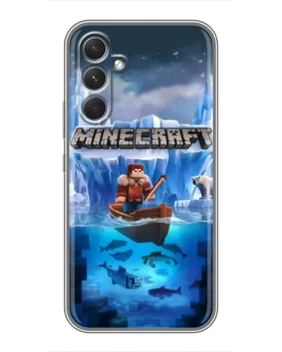 Чехол для Realme C83 с картинкой «Minecraft ледяной мир»