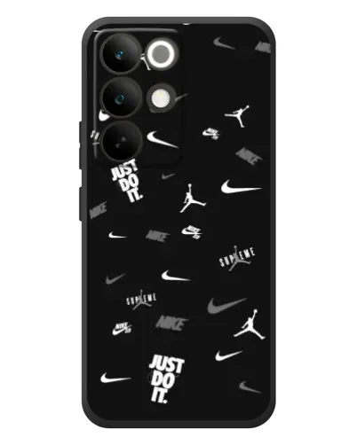 Чехол для Realme C85 Pro с картинкой «Nike Black Pattern» Чехол для Realme C85 Pro с картинкой «Nike Black Pattern»