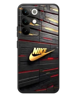 Чехол для Realme C85 Pro с картинкой «Золотой Nike на металле»
