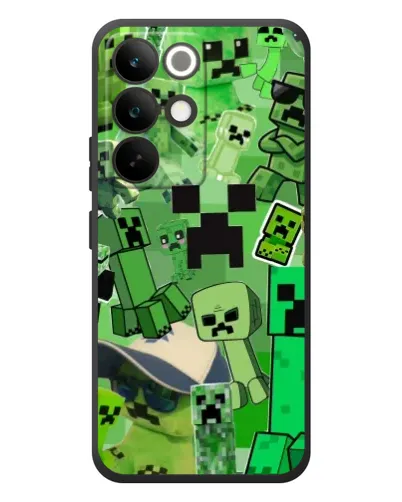 Чехол для Realme C85 Pro с картинкой «Криперы Minecraft»
