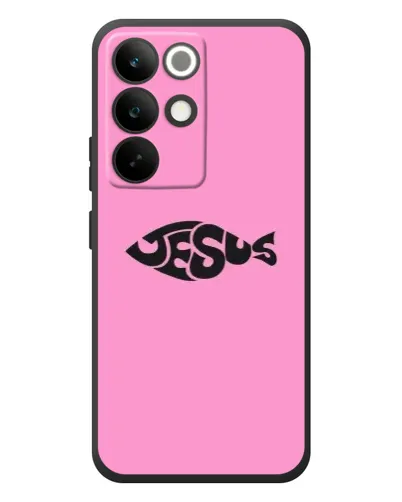 Чехол для Realme C85 Pro с картинкой «Розовый символ Jesus» Чехол для Realme C85 Pro с картинкой «Розовый символ Jesus»