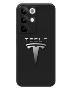 Чехол для Realme C85 Pro с картинкой «Стальной логотип Tesla»